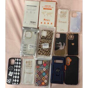 Mixed Bundle Of 12 Stylish Phone Cases For iPhone & Samsung Various Patterns